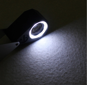 Loupe de bijoutier 21 mm, loupe grossissante 10x avec éclairage LED et lumière UV, loupe triple, testeur de diamants - Product Image 5