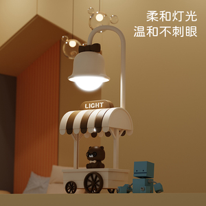 Lámpara de escritorio de oso recargable con USB, LED, carrito, con luz nocturna, ABS, para estudiantes, dormitorio - Product Image 2