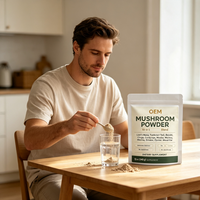 Poudre de champignons OEM 10 en 1 avec Crinière de lion, Reishi, Chaga, Cordyceps et Shiitake, Poids net 12 oz (340 g), Complément alimentaire
