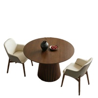 Mesa de Comedor Redonda Extensible de Madera Maciza con Diseño Moderno, Tamaño Estándar para Uso Doméstico y Hotelero