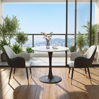 Table basse ronde avec plateau en marbre, base en métal, blanche, moderne, de luxe, pour salon, pièce maîtresse, petit espace, appartement, hall d'entrée, OEM