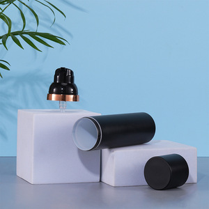 Botella sin aire de oro rosa negro de lujo de gama alta 30ml 50ml 100mL loción cosmética suero crema botella de bomba de aceite de limpieza - Product Image 4