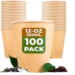 Gobelets en carton à paroi simple personnalisables et durables de 8 oz pour distributeurs automatiques de café chaud, thé, chocolat à emporter - Product Image 6