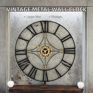 50CM Wholesale Vintage Modern Oversized Industrial Metal Gear Quartz <b>Silent</b> Sweep <b>Wall</b> <b>Clock</b> for Living Room Antique Home - Product Image 2
