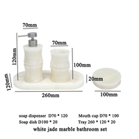 Hochwertiger weißer Jade-Marmorflaschen-Dusch spender 4 Sätze für Badezimmer Hotel Home-Großhandel Badezimmer Flüssiger Hands eifen halter