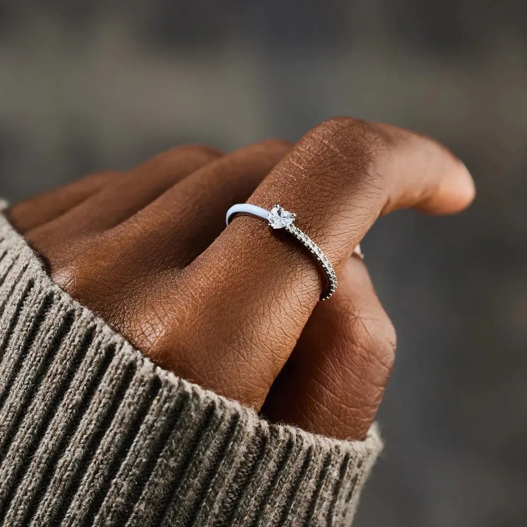 私が再び私になるまで愛の指輪リングセルフラブハートエナメルホワイトブラックかわいい可憐なファッション女性のためのシンプルな指輪