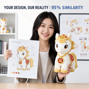 Peluche personnalisée Poney Porte-Bonheur du Zodiaque, tenues multi-thèmes, fabricant professionnel, cadeau de Noël, peluche tendance, mascotte OED ODM - Product Image 1