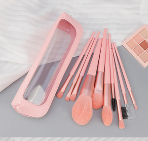 Set de 10 Brochas de Maquillaje de Viaje, Portátiles, de Pelo Sintético Suave, para Base, Polvo y Rubor, Kit Completo de Brochas Cosméticas con Estuche, para Uso Diario - Product Image 3