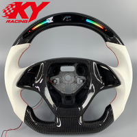 Volant sport en fibre de carbone avec LED personnalisées pour Chevrolet Corvette C7 C8 Camaro ZL1 SS, compatible avec Malibu Cruze Silverado C5 C6