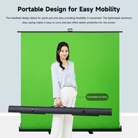 150cm*200cm Latar Belakang Muslin Lukis Tangan, Layar Hijau Lipat, Backdrop Chromakey dengan Stand Tarik untuk Video YouTube dan Game
