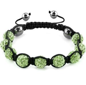 Bling Bijoux Tissé À La Main Réglable En Nylon Cordon Argile Perle 10mm Pave Sparkle Strass Boule Bracelet pour Femme - Product Image 3