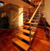 Escalier en bois sur mesure, design moderne, marches antidérapantes, pour usage résidentiel, vente en promotion