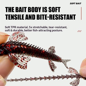 เหยื่อปลอม TPR Butterfly Tail Minnow แบบนิ่ม ขนาด 5.5/6.5 ซม. แบบมีร่อง พร้อมช่องเกี่ยวเบ็ดคู่ สำหรับตก<span class=keywords><strong>ปลา</strong></span>แบบ Texas Drop Shot <span class=keywords><strong>ปลา</strong></span>แบส <span class=keywords><strong>ปลา</strong></span>เพิร์ช น้ำจืด - Product Image 5