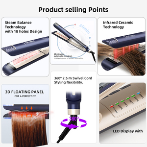 <span class=keywords><strong>Lisseur</strong></span> à vapeur professionnel le plus vendu avec infrarouge, double tension, céramique, infrarouge - Product Image 2