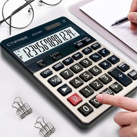 Calculatrice électronique de bureau en ABS, alimentée par énergie solaire et piles, de haute qualité, pour la finance et la comptabilité, vente en gros directe usine