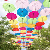Parapluie droit coloré YB, motif artistique, pour décoration de rue suspendue lors de fêtes