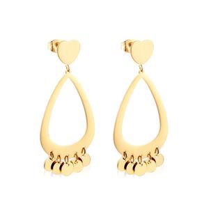 Pendientes de Bola Redondos de Acero Inoxidable con Baño de Oro de 18k - Product Image 1