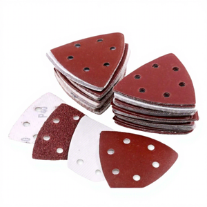 Stock local USA - 100 disques de ponçage triangulaires auto-agrippants 3,5 pouces 6-H AO 40/60/80/100/120 pour ponceuse - Product Image 1