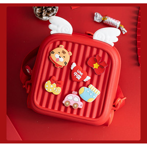 New Year Travel Bag For Kids Red Cartoon EVA <b>Backpack</b> With Wings And Stickers Unisex <b>Children's</b> Gift K32 - Product Image 3