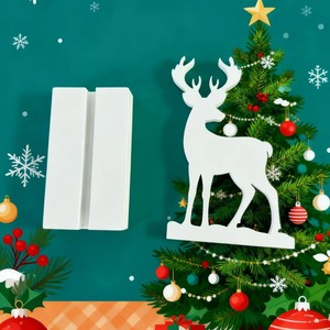 Figurine de renne de Noël en bois de peuplier, décoration intérieure, cadeau pour la maison QW-25596 - Product Image 3