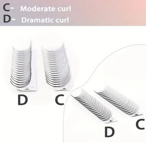 Abanicos prefabricados de visón de imitación Premium hechos a mano profesionales fibra PBT coreana súper suave aspecto Natural rizos estables logotipo personalizado oscuro - Product Image 3