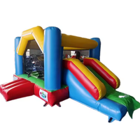 Offre Spéciale GOLDEN ART BC-491 Ensemble Toboggan Gonflable Intérieur/Extérieur en PVC avec Château Gonflable et Souffleur pour 5 Enfants