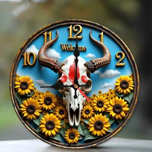 Round Wooden Wall <b>Clock</b> 25x25Cm <b>Silent</b> Living Room Decor Contemporary Home Background Wall Hanging <b>Clock</b> - Product Image 1
