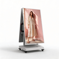 Affichage numérique double face haute luminosité, écran mobile avec roues, fonctionne sur batterie, 43 pouces, kiosque semi-extérieur