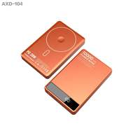 Batterie externe magnétique Li-Polymère Orange 10000mAh PD20W avec affichage LED, chargeur sans fil en aluminium ultra-mince portable pour extérieur, charge rapide