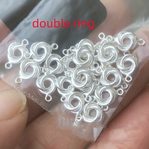 خمر S925 الفضة الإسترليني ثلاثة أسلاك لف تشابك الحب عقدة قلادة موصل مع حلقات مزدوجة لصنع المجوهرات ديي - Product Image 3