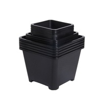 Pot Desain Baru Pot Taman Pembibitan Pot Bunga Plastik Pot Kotak Tanaman Hitam dengan Harga Bagus
