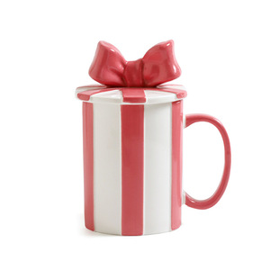 Taza de café creativa de desayuno de diseño moderno estilo Ins, taza de pajarita de cerámica con tapa - Product Image 5