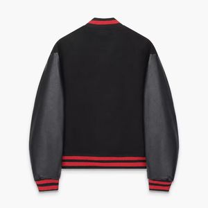 Blouson universitaire surdimensionné noir solide et personnalisé de haute qualité avec col en V coupe-<span class=keywords><strong>vent</strong></span> en polyester respirant blouson aviateur universitaire Hip Hop - Product Image 2