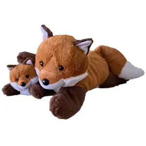 custom Mother & Baby Fox Plush Set plush mom fox with small baby plush fox toy
