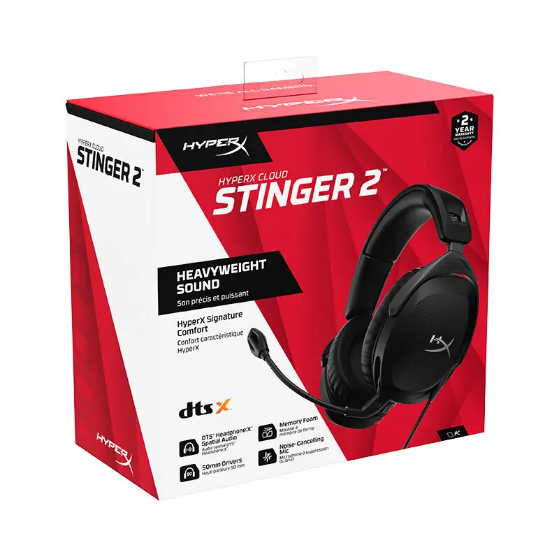 Original Cloud Stinger 2 Gaming Headset DTS neue Kopfhörer Raum-Audio-Leichtgewicht Über-Ohr-Gaming-Kopfhörer Hyper-X