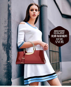 Sacs à bandoulière pour femmes de haute qualité, sacs à main classiques en cuir verni PU brillant, sacs fourre-tout de luxe pour femmes, sacs à main tendance pour femmes - Product Image 2