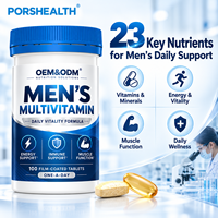 Multivitamines pour hommes adultes de marque privée avec zinc chélaté et vitamines B méthylées |   100 comprimés végétaliens sans gluten pour l'énergie quotidienne et le soutien immunitaire