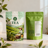 Sac d'emballage personnalisé certifié BRC avec fermeture éclair et fenêtre, refermable, résistant à l'humidité, pour thé et café, pochette autoportante