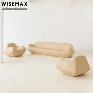 WISEMAX 모던 홈 가구 빈티지 유기농 모양 체스터 필드 소파와 안락 의자 세트 가죽 실내 장식 거실