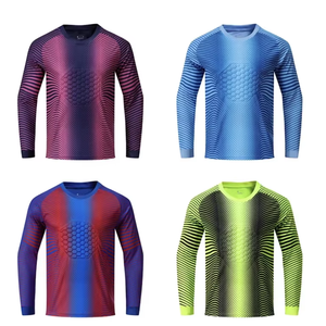 Camiseta <span class=keywords><strong>de</strong></span> Fútbol <span class=keywords><strong>de</strong></span> Manga Larga para Portero, Talla Adulto, Transpirable, <span class=keywords><strong>de</strong></span> Secado Rápido, Personalizada con Transferencia Térmica, 100% Poliéster, Venta al Por Mayor - Product Image 1