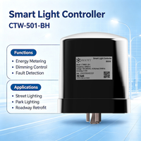 Contrôleur d'éclairage public CTW501BH NEMA LoRaWAN ANSI C136.41 Plug and Play avec variateur et mesure d'énergie pour la rétrofit d'éclairage urbain intelligent