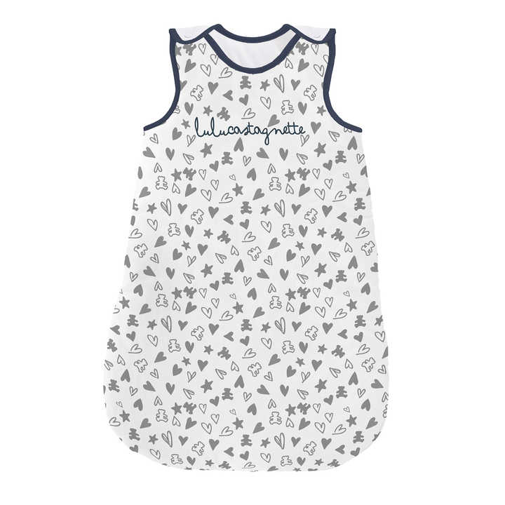 Navy 70 All-Over Print Baby Sleeping Bag with Courtyard Pattern