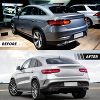 Body Kit GLE63 Style Bumper Depan Bumper Belakang untuk Mercedes-Benz GLE Coupe C292 2015-2019 PP GT Grille Facelift Upgrade