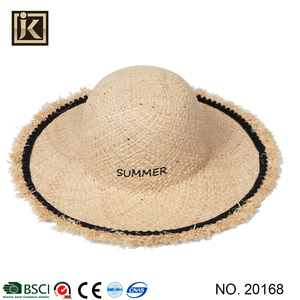 OEM Tùy Chỉnh Bán Buôn Sun 3D Thêu Logo Rơm Mũ Mùa Hè Cho Bãi Biển Lớn Brim <span class=keywords><strong>Raffi</strong></span> Mũ Rơm - Product Image 4