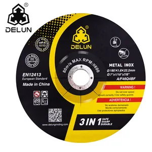 DELUN Factory Cheap Price Cut Off Wheel 7 Inch Metal Cast Steel Cutting Discs Aluminum Abrasive Grinding Wheel