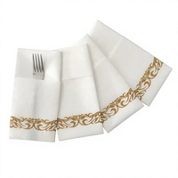 Serviettes de table jetables imprimées en Airlaid, douces, avec logo personnalisé, 1 pli, 8 plisages, plusieurs couleurs disponibles
