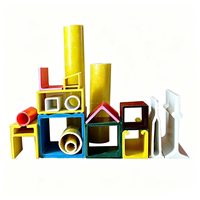 Tube carré en PRF (Plastique Renforcé de Fibre de Verre) pultrudé sur mesure en usine, profil carré en PRF, tube carré en fibre de verre, profil carré GRP ST01