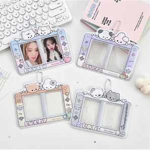Nouveau design – <span class=keywords><strong>Porte</strong></span>-cartes double cœur pour console de <span class=keywords><strong>jeu</strong></span> 3 pouces, étui pour photocarte, protège-badge d'identité, breloque de sac et <span class=keywords><strong>porte</strong></span>-clés pour couples - Product Image 4
