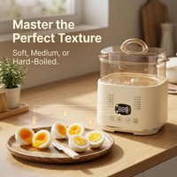 Cuiseur à œufs électrique automatique, cuiseur vapeur multifonctionnel, appareil de cuisine avec minuterie intelligente, boîtier en plastique