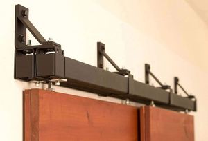 Kit de quincaillerie pour porte de grange WEKIS en alliage de zinc et laiton moderne avec fonction insonorisante pour salon et hôtels - Product Image 2